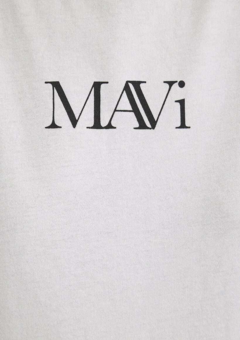 Mavi Kadın M1611594-620 Mavı Logo Tshırt Beyaz Beyaz