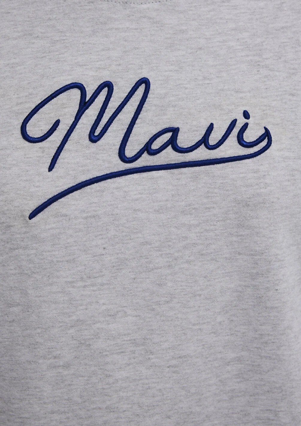Mavi Kadın M1612421-87033 Mavı Jeans Baskılı Tişört Light Grey Mel Gri