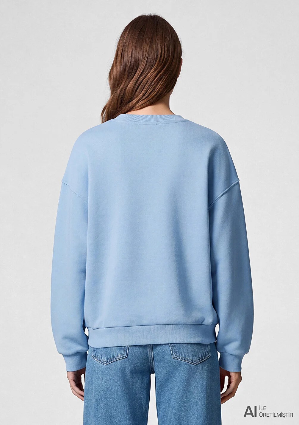 Mavi Kadın M1S10419-70831 LOGO BASKILI SWEATSHIRT Puslu Mavi Mavi
