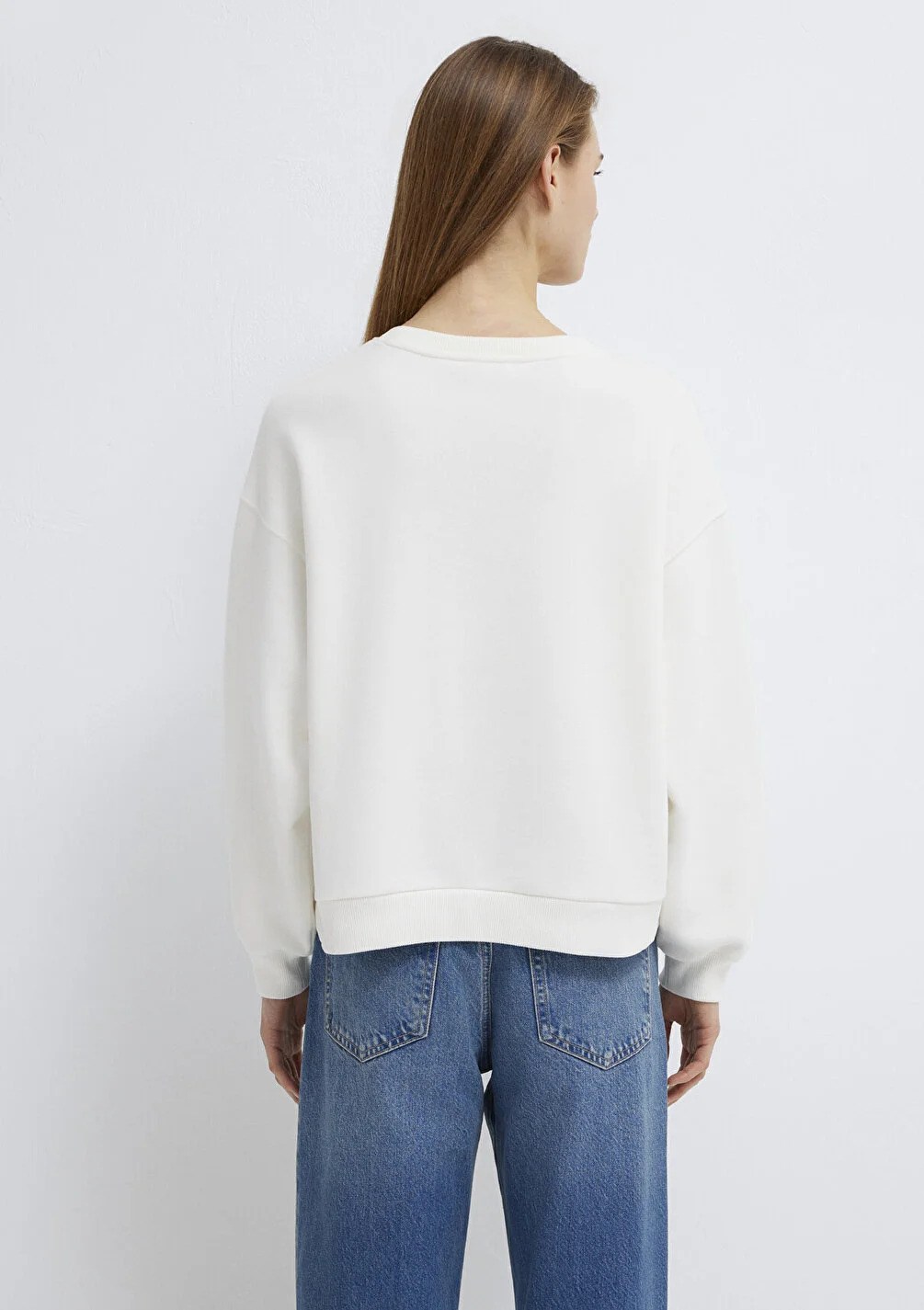 Mavi Kadın M1S10419-80194 LOGO BASKILI SWEATSHIRT Hindistan Cevizi Hindistan Cevizi