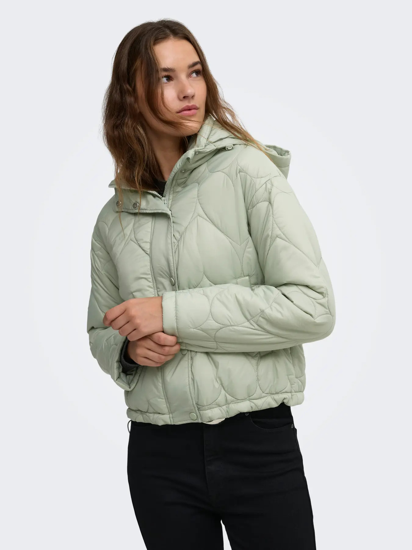 Only Kadın 15373691 Onltahia Lw Heart Hood Jacket Cc Otw Mint