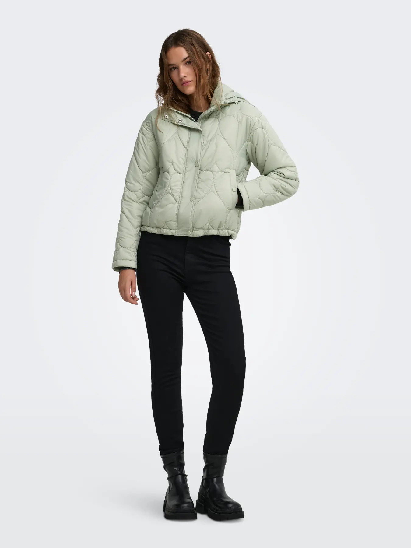 Only Kadın 15373691 Onltahia Lw Heart Hood Jacket Cc Otw Mint