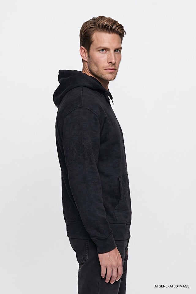 Wrangler Erkek W2620038001 Small Logo Hoodie Sweatshirt/Black Siyah