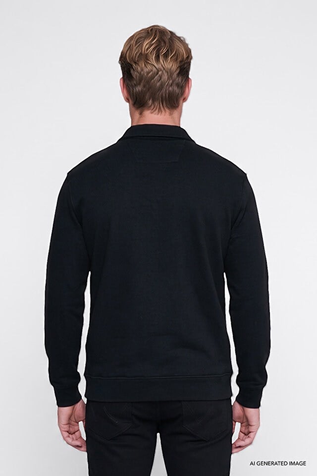 Wrangler Erkek W2620068001 Erkek Selanik Full Zip Sweatshirt/Black Siyah