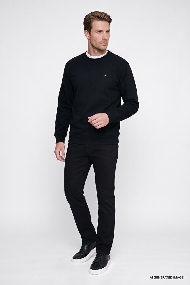 Wrangler Erkek W2620080001 Selanik Sweatshirt/Black Standart