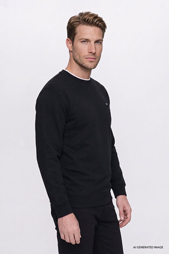 Wrangler Erkek W2620080001 Selanik Sweatshirt/Black Standart