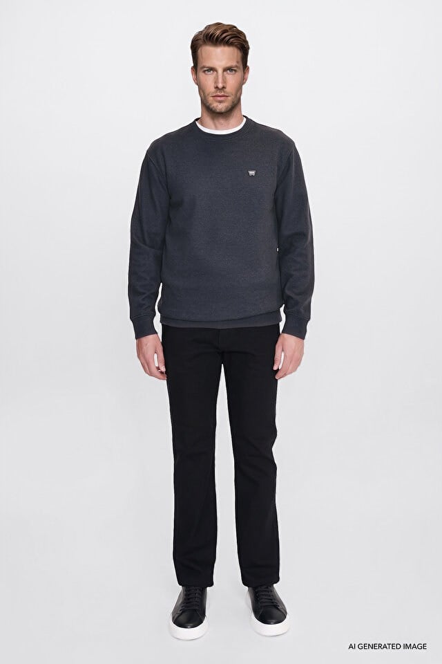 Wrangler Erkek W2620080003 Selanik Sweatshirt/Anthracita Standart
