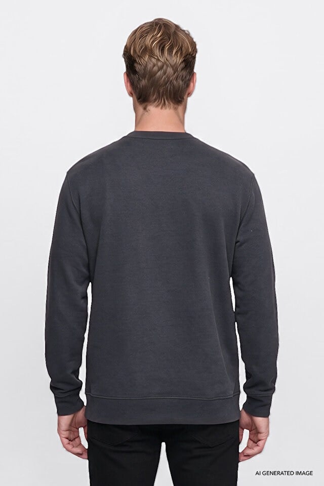 Wrangler Erkek W2620080003 Selanik Sweatshirt/Anthracita Standart