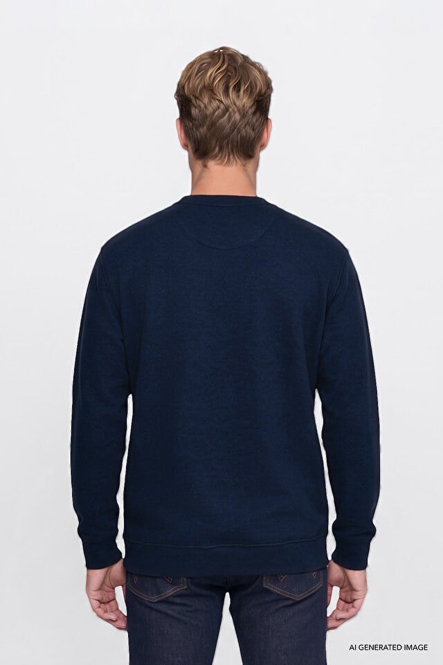 Wrangler Erkek W2620080410 Selanik Sweatshirt/Navy Standart