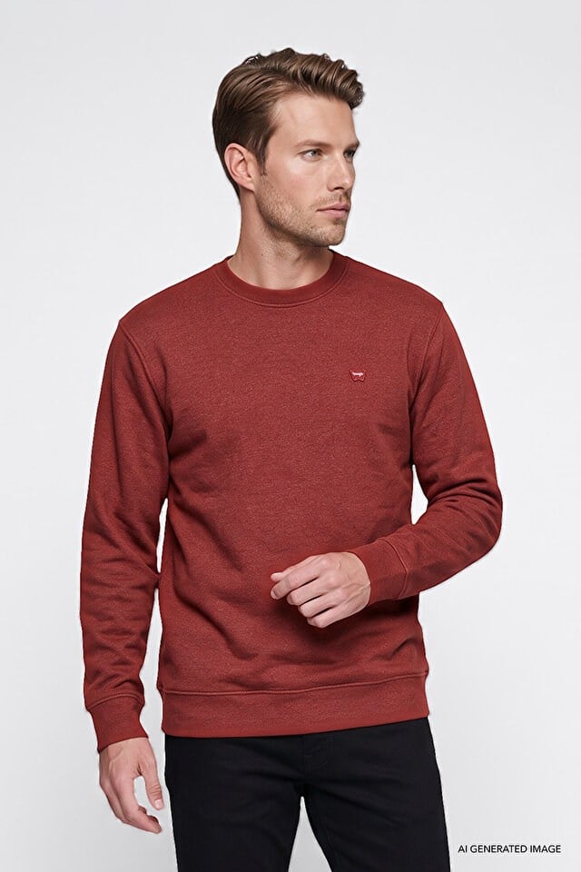 Wrangler Erkek W2620080810 Selanik Sweatshirt/Wine Standart