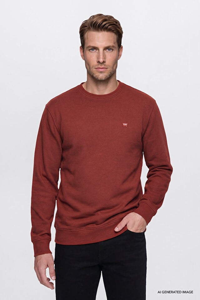 Wrangler Erkek W2620080810 Selanik Sweatshirt/Wine Standart
