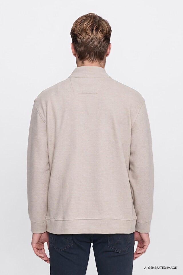 Wrangler Erkek W2620081500 Selanik Sweatshirt/Beige Melange Standart