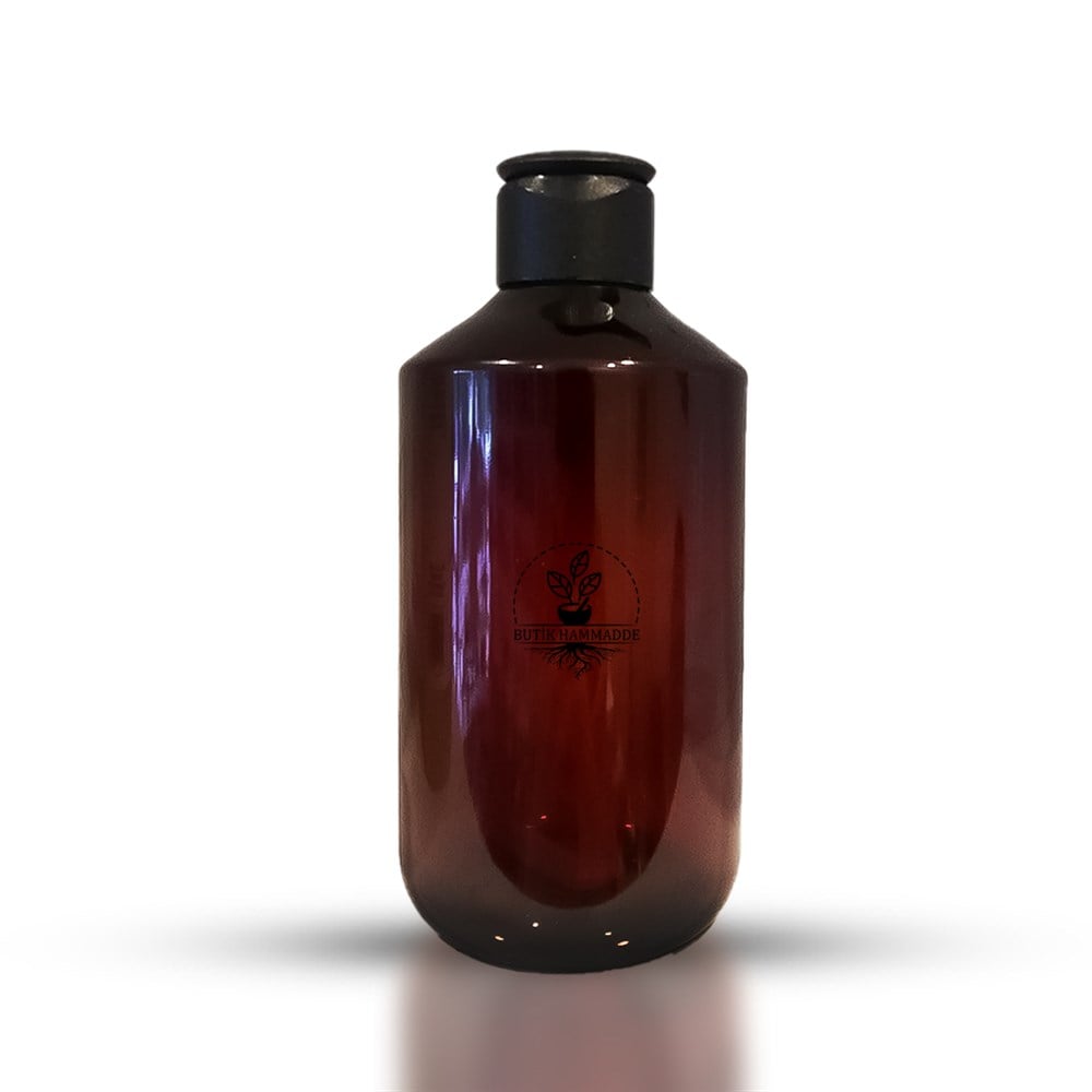 250 ml amber PET şişe siyah flip top kapaklı 