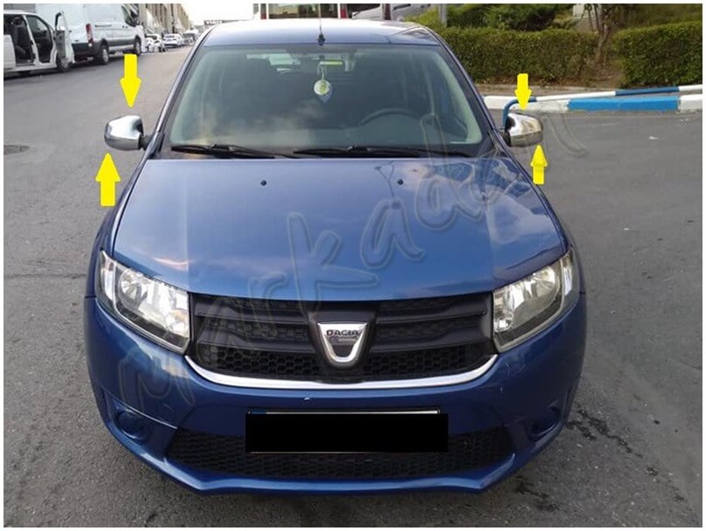 DB Chrome Dacia Sandero Stepway Ayna Kapağı 2012 Sonrası 2 Parça Abs Krom