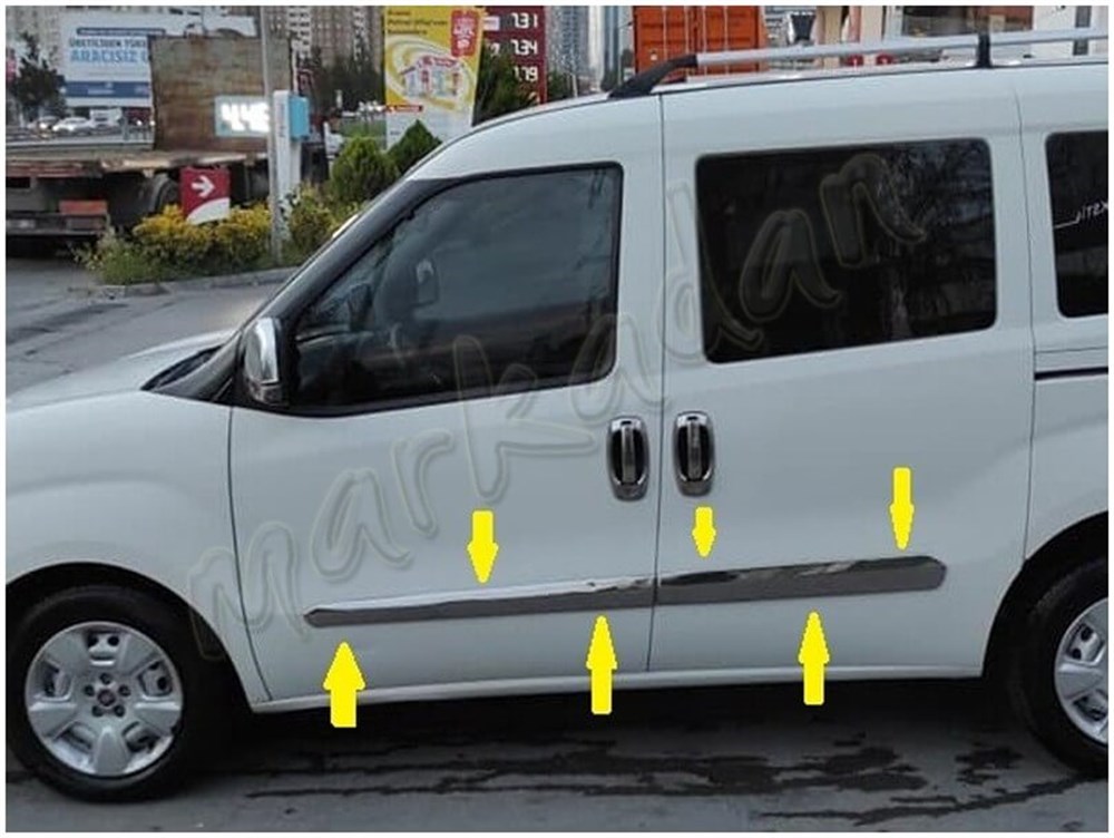 DB Chrome Fiat Doblo Krom Yan Kapı Çıtası 2010 Sonrası 4 Parça P.Çelik