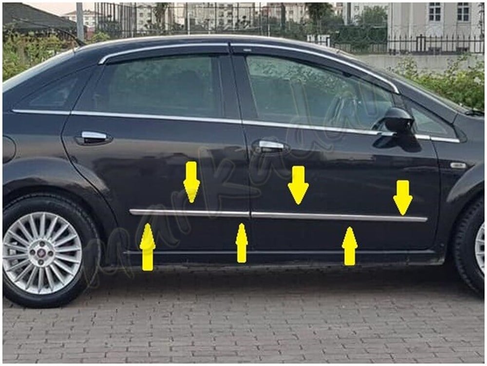 DB Chrome Fiat Linea Krom Yan Kapı Çıtası 2006-2018 4 Parça P.Çelik