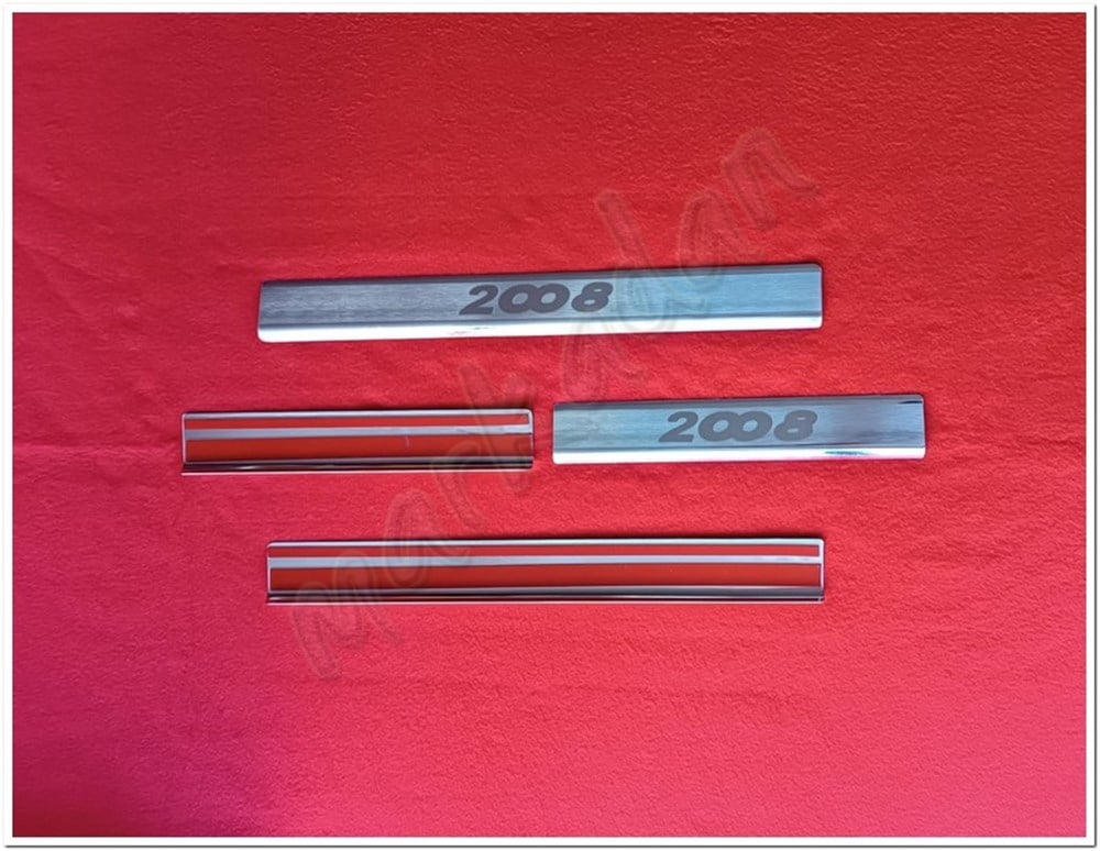 DB Chrome Peugeot 2008 Krom Kapı Eşiği Lazer 2020 Sonrası 4 Parça P.Çelik