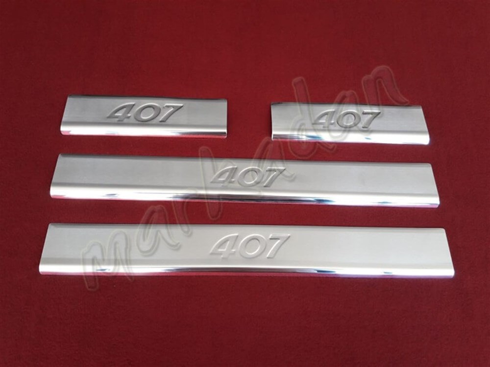 DB Chrome Peugeot 407 Krom Kapı Eşiği 2004-2010 4 Parça P.Çelik