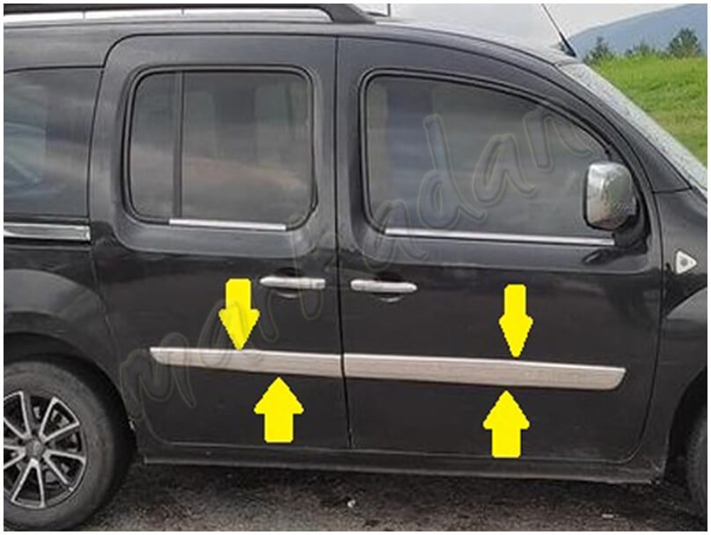 DB Chrome Renault Kangoo Krom Yan Kapı Çıtası 2008-2020 4 Parça P.Çelik
