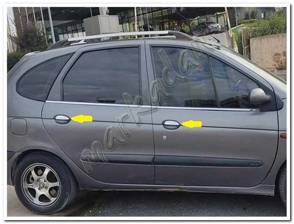 DB Chrome Renault Scenic Kapı Kolu Nikelajı 1996-2003 4 Kapı P.Çelik