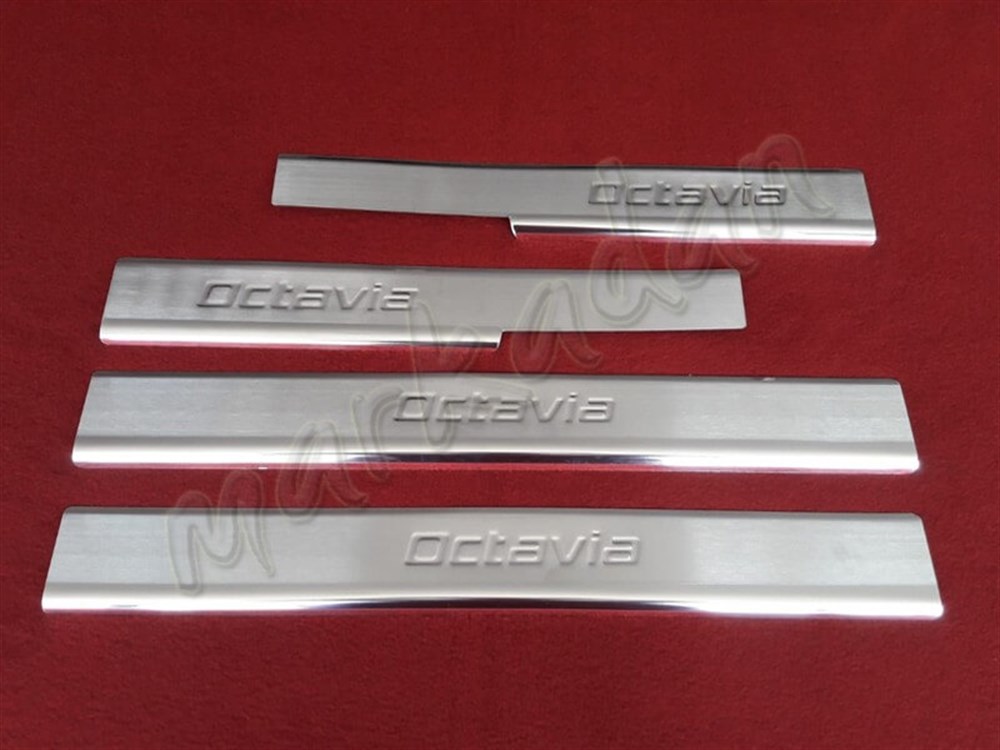 DB Chrome Skoda Octavia Krom Kapı Eşiği 2013 Sonrası 4 Parça P.Çelik