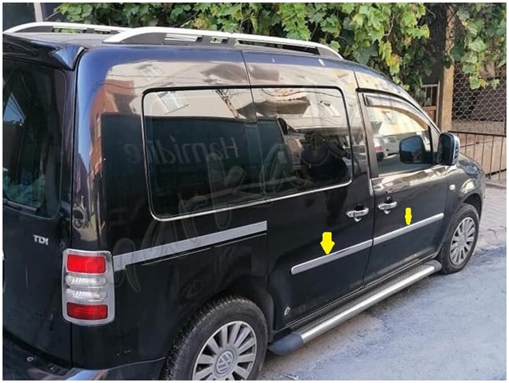 DB Chrome VW Caddy Krom Yan Kapı Çıtası 2004-2014 4 Parça P.Çelik