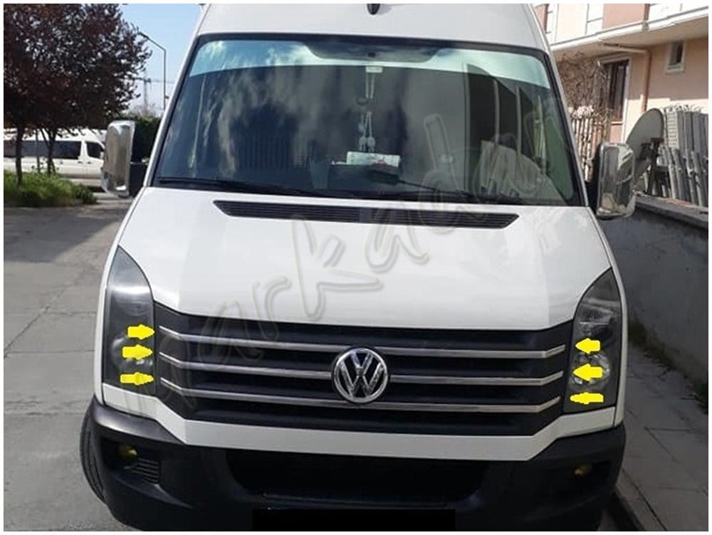 DB Chrome VW Crafter Ön Panjur Nikelajı 2012-2017 6 Parça P.Çelik