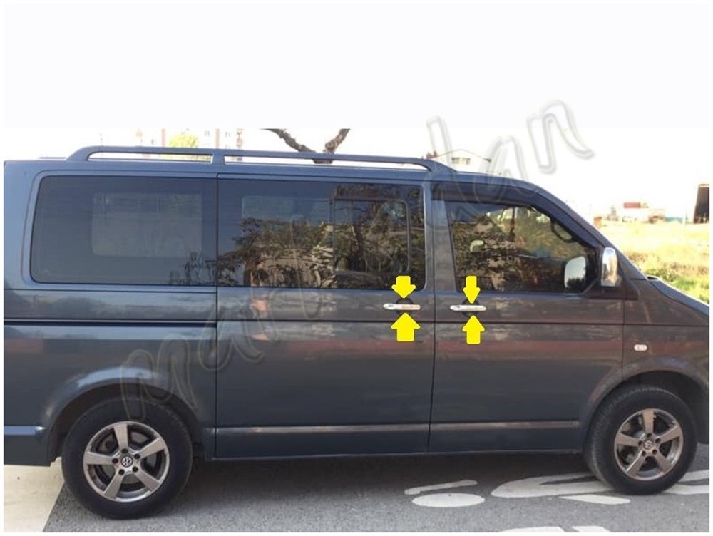 DB Chrome VW T5 Caravelle Kapı Kolu Nikelajı 2003-2014 4 Kapı P.Çelik
