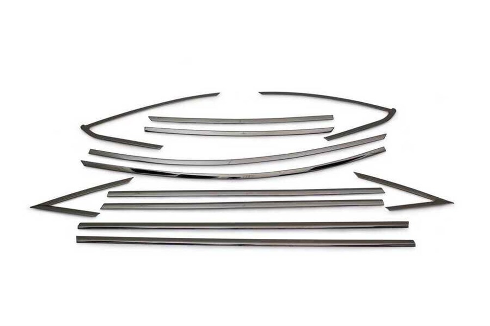 Ford Focus 3 Sedan Siyah Krom Cam Çerçevesi 12 Parça 2011-2017 Arası