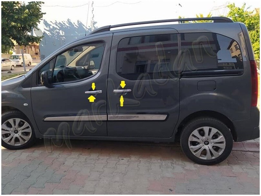 Markadan Citroen Berlingo Krom Kapı Kolu 2008-2018 4 Kapı Paslanmaz Çelik