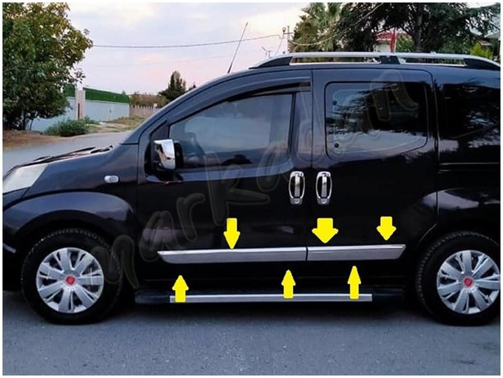 Markadan Citroen Nemo Krom Yan Kapı Çıtası 2008 Sonrası 4 Parça Paslanmaz Çelik