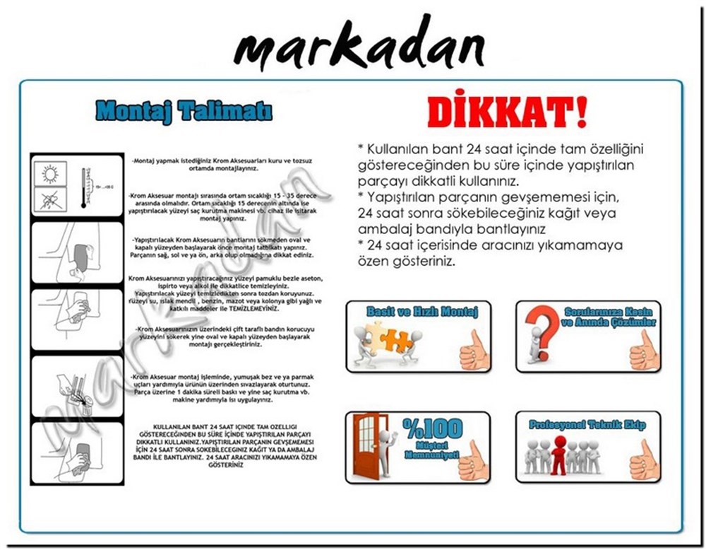 Markadan Dacia Dokker Krom Cam Çıtası 2012 Sonrası 2 Parça Paslanmaz Çelik