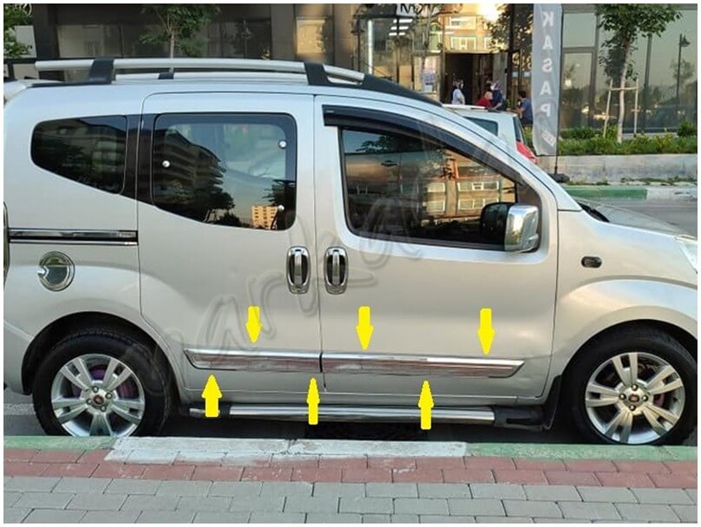 Markadan Fiat Fiorino Krom Yan Kapı Çıtası 2008 Sonrası 4 Parça Paslanmaz Çelik