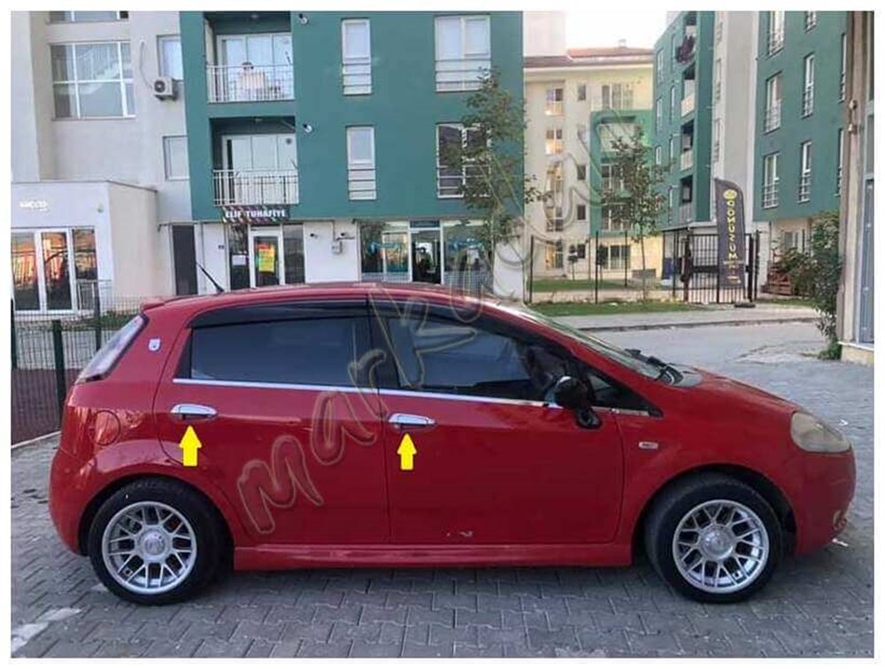 Markadan Fiat Grande Punto Krom Kapı Kolu 2005 Sonrası 4 Kapı 8 Parça Paslanmaz Çelik