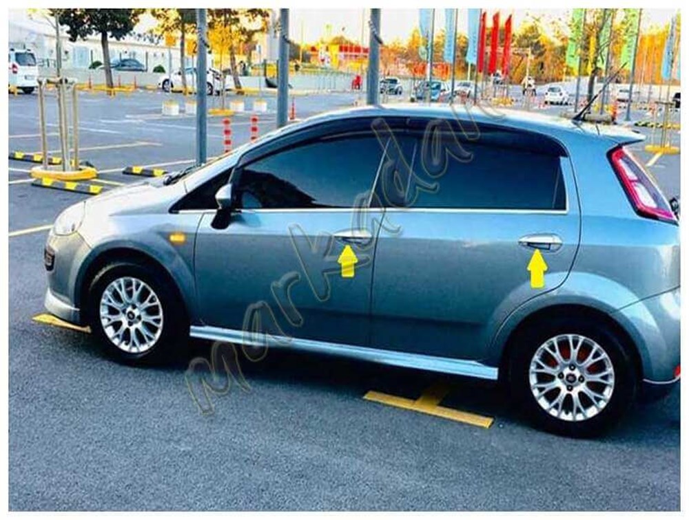 Markadan Fiat Grande Punto Krom Kapı Kolu 2005 Sonrası 4 Kapı 8 Parça Paslanmaz Çelik