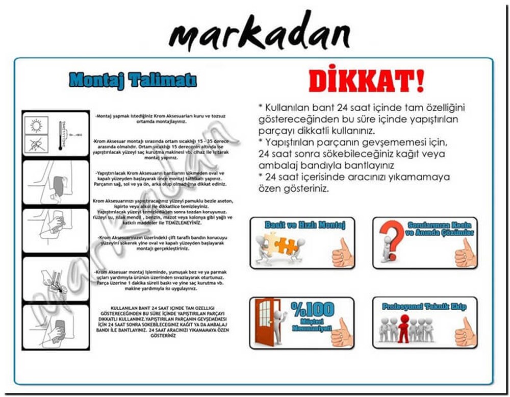 Markadan Ford Connect Krom Ayna Kapağı 2002-2009 2 Parça Abs Krom