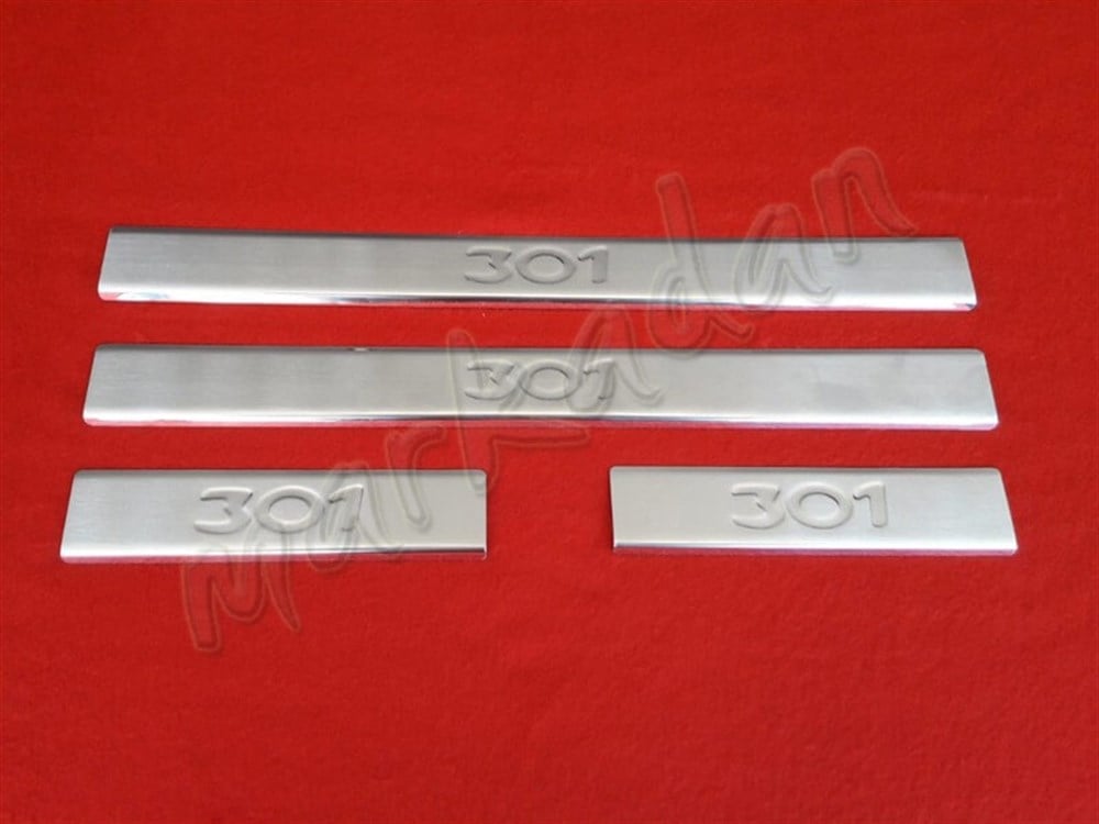 Markadan Peugeot 301 Kapı Eşiği 2012 Sonrası 4 Parça Paslanmaz Çelik