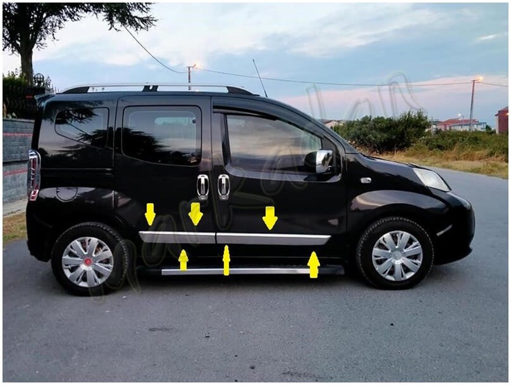 Markadan Peugeot Bipper Krom Yan Kapı Çıtası 2008 Sonrası 4 Parça Paslanmaz Çelik
