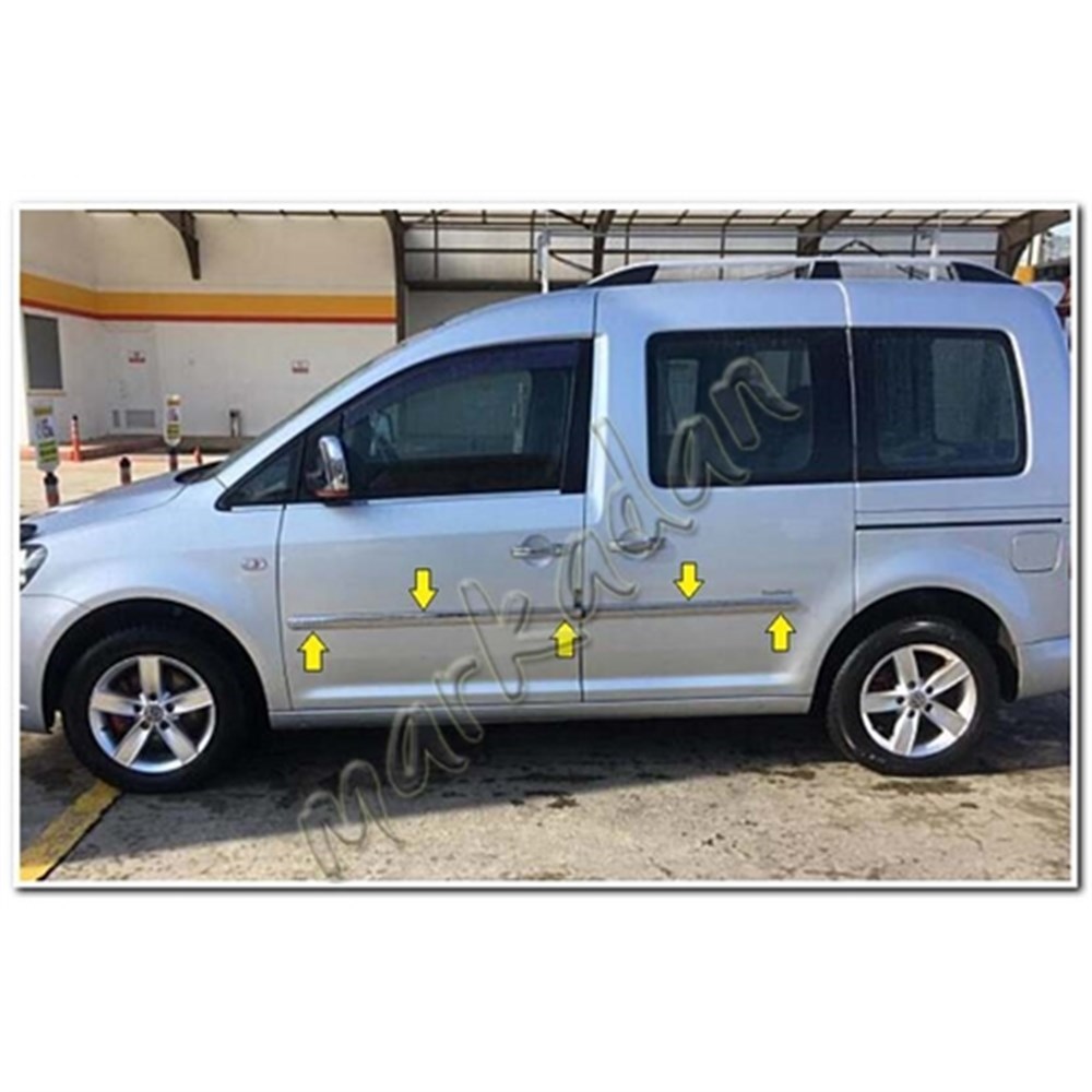 Markadan VW Caddy Krom Yan Kapı Çıtası 2004-2014 4 Parça Paslanmaz Çelik