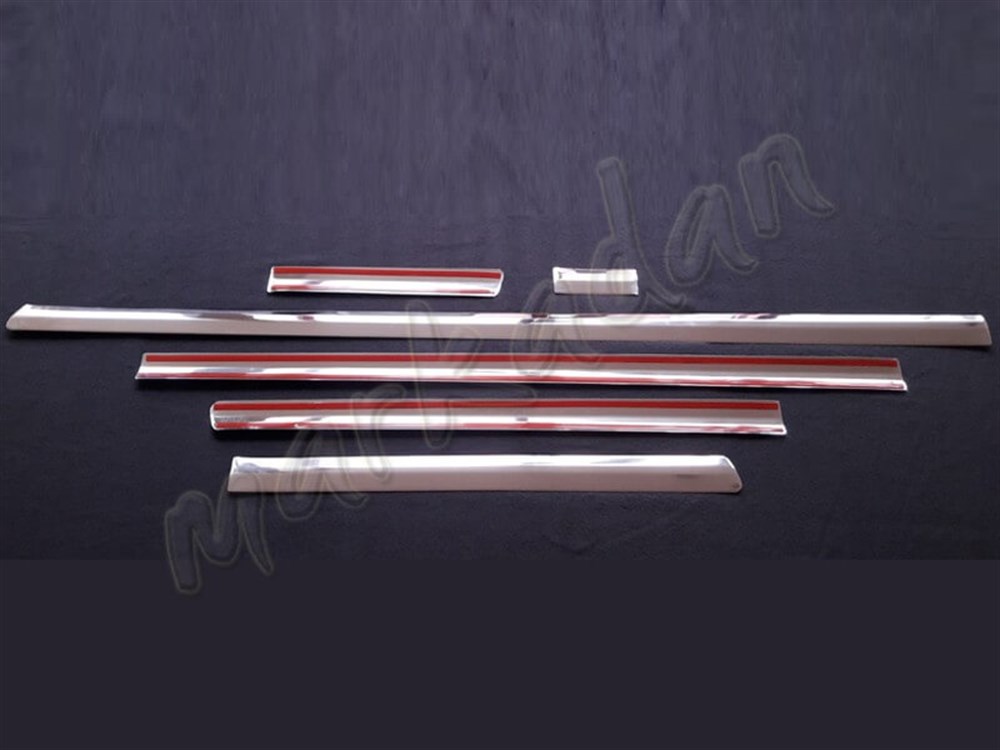 Markadan VW T6 Transporter Uzun Şasi Tek Sürgülü Yan Kapı Çıtası 2015 Sonrası 6 Parça Paslanmaz Çelik