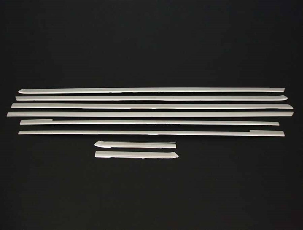 Mercedes Vito/W447 Krom Cam Alt Çıtaları 8 Parça Tek Sürgülü  (L3: Uzun Şase)  2014 ve Sonrası