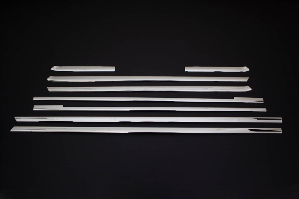 Mercedes Vito/W447 Krom Cam Alt Çıtaları 8 Parça Tek Sürgülü Kapı L2 Kısa Şase 2014 ve Sonrası