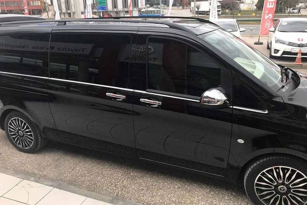 Mercedes Vito/W447 Krom Cam Alt Çıtaları 8 Parça Tek Sürgülü Kapı L2 Kısa Şase 2014 ve Sonrası