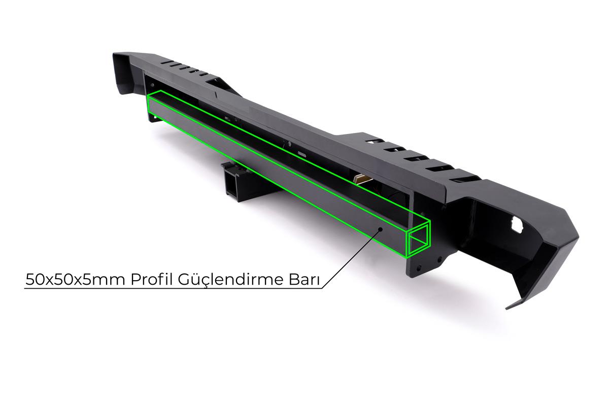 OMSA Mitsubishi L200 Dakar Çelik Arka Tampon Ledli Sensörlü-Sensörsüz 2015-2019 Arası