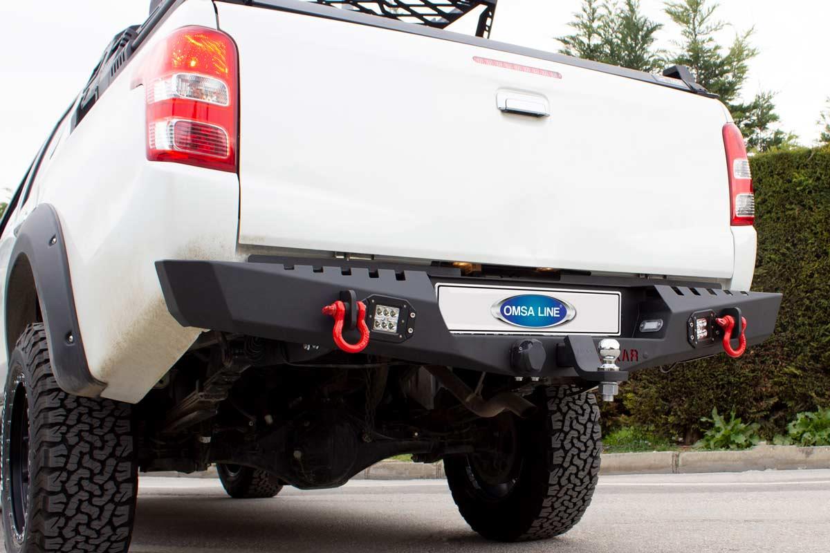 OMSA Mitsubishi L200 Dakar Çelik Arka Tampon Ledli Sensörlü-Sensörsüz 2015-2019 Arası