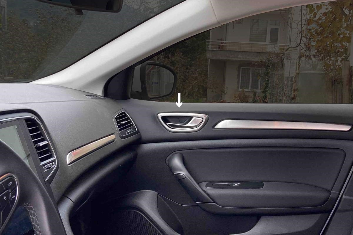 OMSA Renault Megane 4 Sedan Krom İç Kapı Kolu Çerçevesi 4 Parça Taşlı 2016-2020 Arası