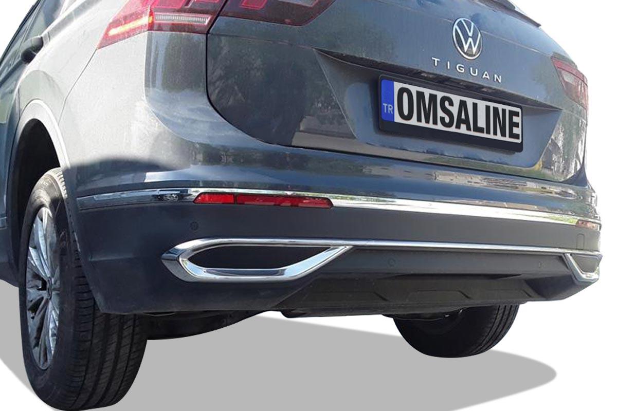 OMSA VW Tiguan Krom Egzoz Çerçevesi 3 Parça 2020 ve Sonrası 