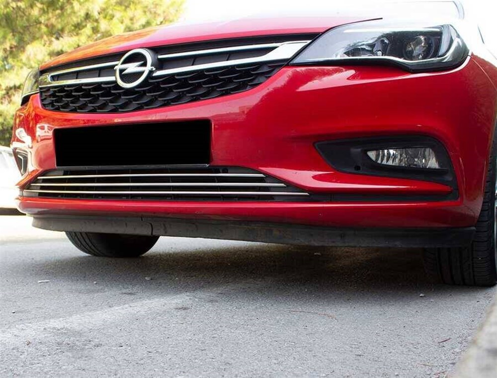 Opel Astra K Krom Ön Tampon Alt Çıtası 3 Parça Sensörsüz 2015 ve Sonrası