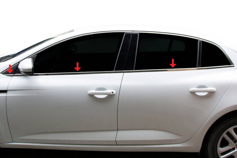 Renault Megane 4 Sedan Krom Cam Çıtası 6 Parça 2016-2020 Arası