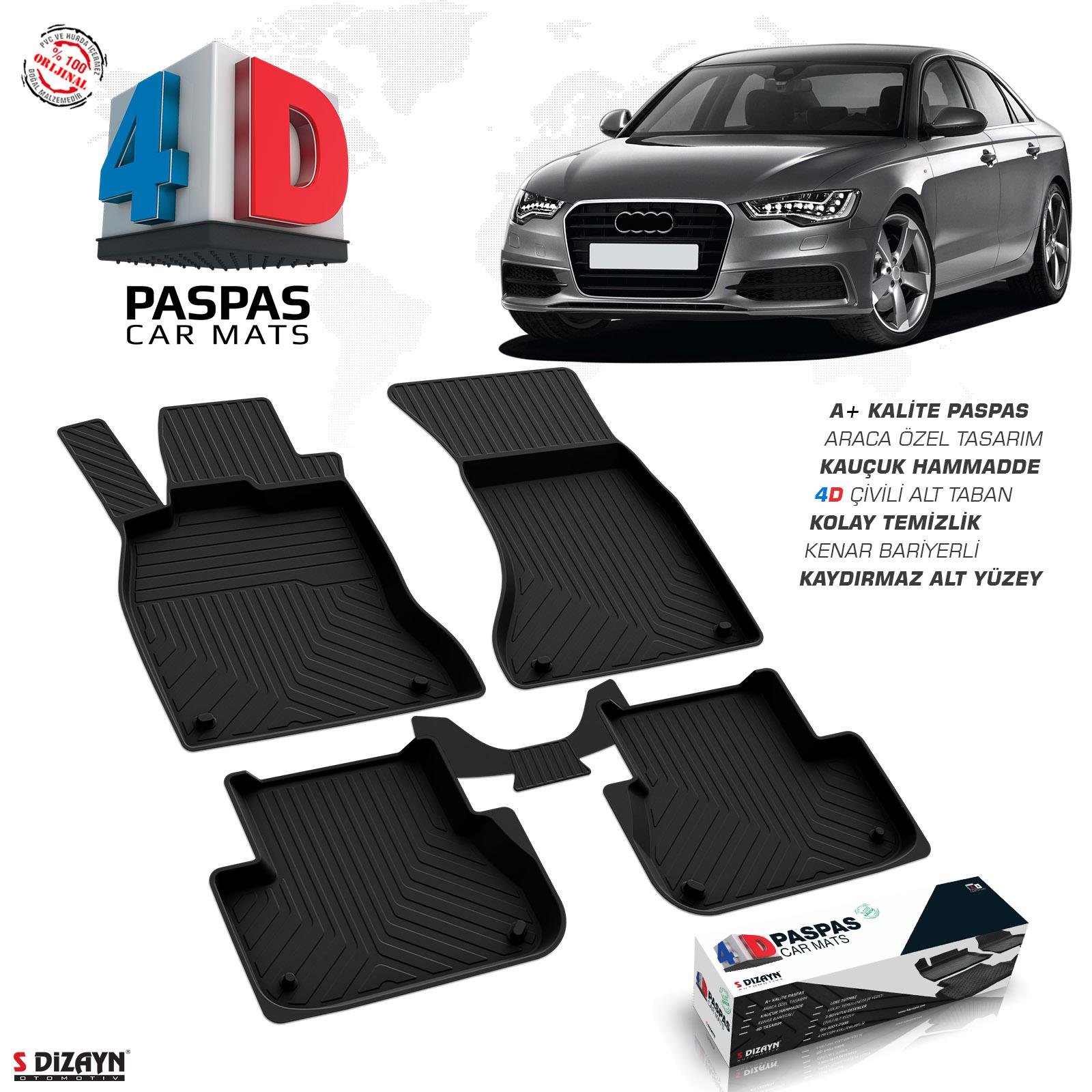 S-Dizayn Audi A6 4D Havuzlu Paspas 2011-2018 A+Kalite